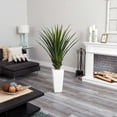 thumbnail image 3 of Nearly Natural 5' Green Spiky Agave Plastic Artificial Plant in White Tower Planter, 3 of 3