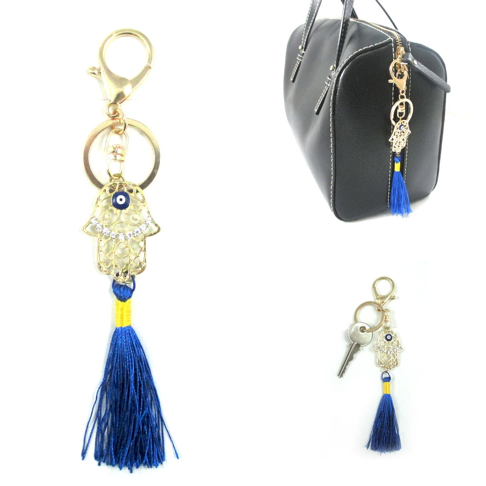 Details about / Evil Eye Protective Heart Keychain Handbag//Backpack Charm