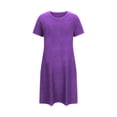 thumbnail image 7 of Generic Women's Casual 3/4 Sleeve Swing Dress with Pockets - Loose Fit Crew Neck Solid T-Shirt Dress for Everyday Wear, 7 of 7
