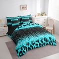 thumbnail image 3 of Homewish Cheetah Print Girl Boy 7-Piece Bedding Comforter Set,Black Blue King Bedding Sets,Bling Glitter Ultra Soft Bed Sheets,Microfiber Bedroom Decor,Reversible, 3 of 8
