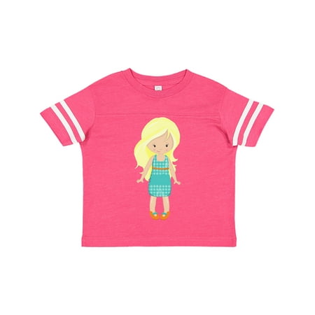 

Inktastic Fashion Girl Blonde Hair Blue Dress Orange Shoes Gift Toddler Toddler Girl T-Shirt