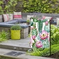 thumbnail image 4 of Garden Flag Double-Side Printed House Flag Pink White Flowers Yard Flag Green Cactus Welcome Banner Decor Outdoor Holiday Decorations 12*18in, 4 of 8