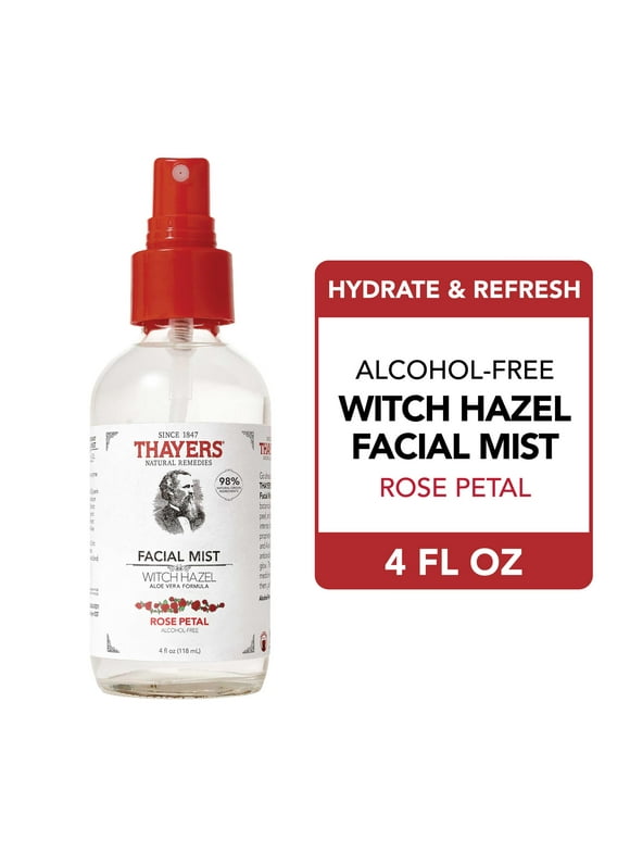 Thayers Alcohol-Free Rose Petal Witch Hazel Facial Mist, 4 oz