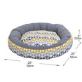 thumbnail image 2 of Vibrant Life 20" Round Calming Cat and Dog Bed with Geometry Patten, Grayand Yellow, 20" x 20", 2 of 5