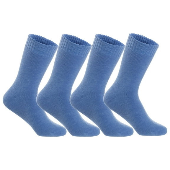 4 Pairs of The Most Gorgeous Women's Wool Crew Socks. Soft, Strong, Comfortable LK0602 Size 6-9 (Blue)
