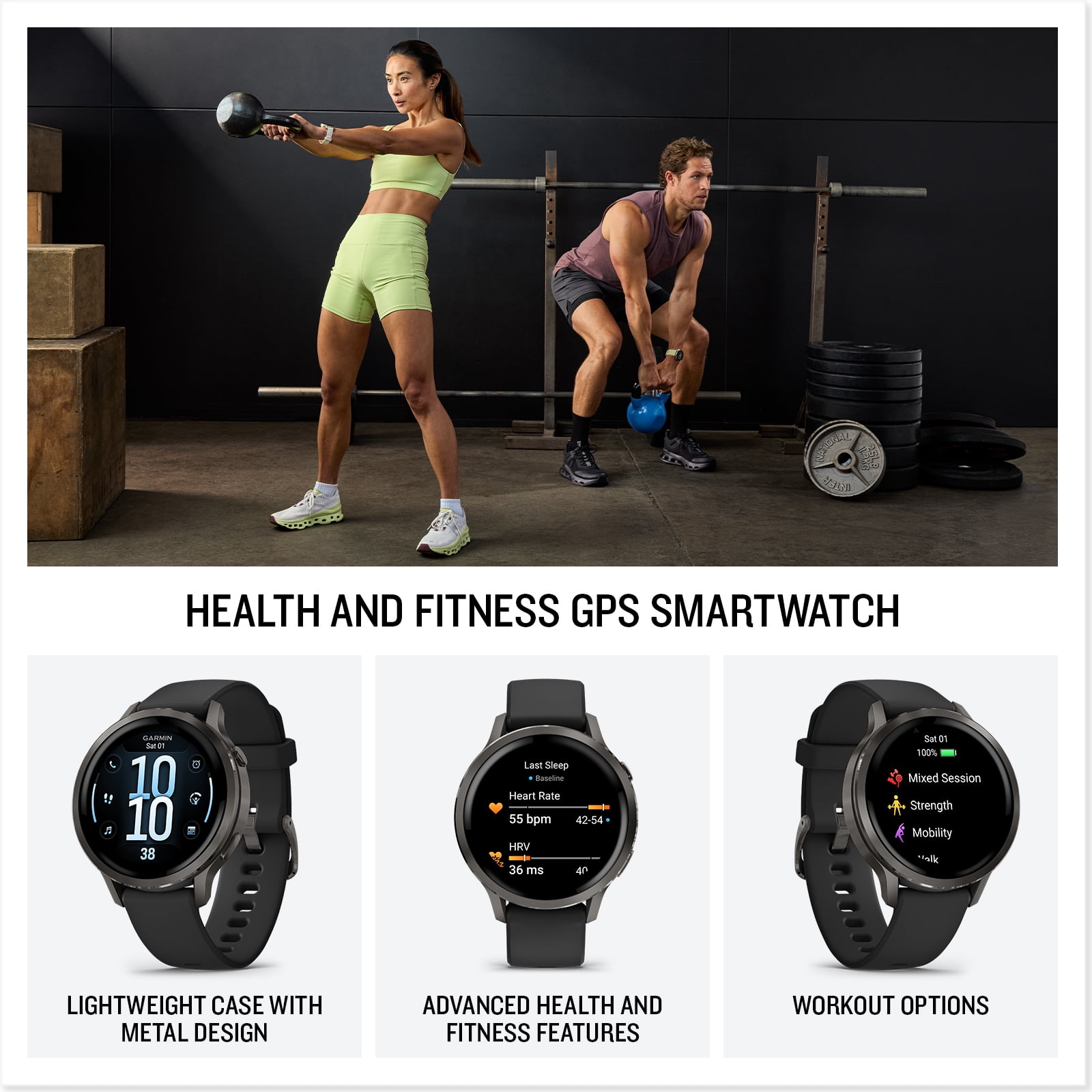 Garmin Venu 4 (Slate/Black, 41mm) Fitness GPS Smartwatch Bundle with PlayBetter Portable Charger & HD Screen Protectors