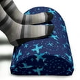 thumbnail image 3 of Airplane Foot Rest, Monochrome Style Composition of Scene Along Silhouettes Tracing Path, Non-Slip Backing Adjustable Ergonomic Memory Foam Leg Support for Office, Indigo and Sky Blue, by Ambesonne, 3 of 5