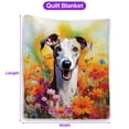thumbnail image 5 of Welcome Spring Summer Whippet Portrait Flower Blue Sky Quilt Blanket Dog Lover Cozy Comforter Throw Blanket - 12001, 5 of 5