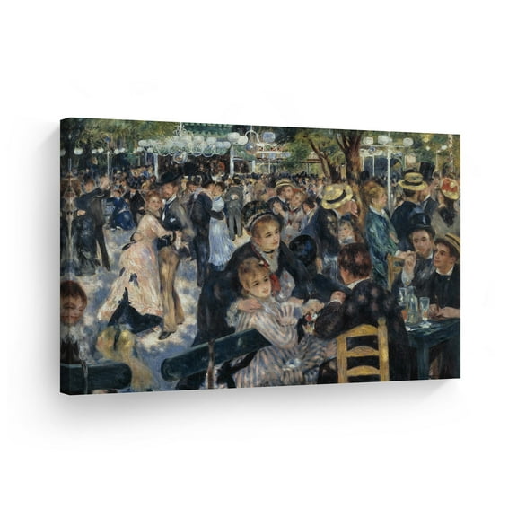 Smile Art Design Bal du moulin de la Galette, Pierre-Auguste Renoir Classic Art Canvas Print Famous Fine Art Oil Painting Reproduction Canvas Wall Art Home Decor Ready to Hang Made in the USA 8x12