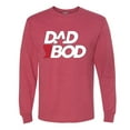 thumbnail image 2 of Wild Bobby, Funny Dad Bod Logo, Pop Culture, Men Long Sleeve Shirt, Vintage Heather Red, Large, 2 of 4