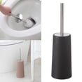 thumbnail image 4 of Cepillo y soporte para inodoro, cepillo para inodoro con mango largo de acero inoxidable 304, cepillo para inodoro para baño, inodoro, ergonómico, ele Negro Macarena cepillo de baño, 4 of 8