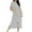Gray, variant on Dasayo Black Nightgowns for Women Long Zip up Hospital Nightgown Side Split Striped Sleepwear Women Pajamas L