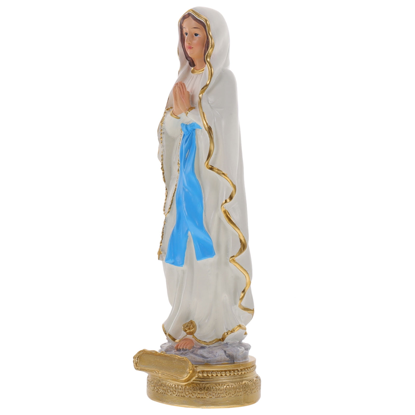 COMPUKAS Virgin Figurine Resin Statue Ornament for Home Interior Decoration Collectible 1 Set