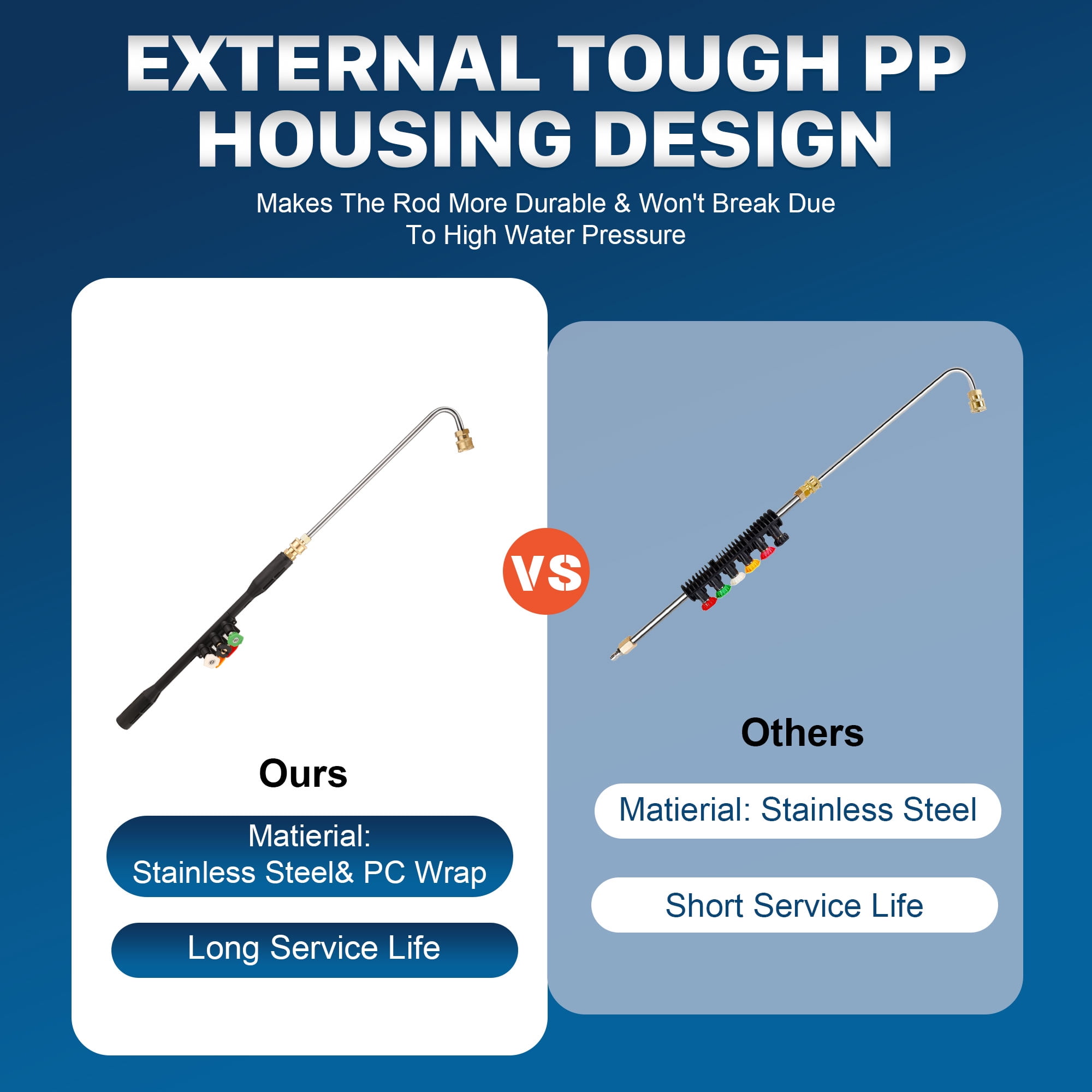 OCHAPA Pressure Washer Extension Attachment Wand, Quick Connect