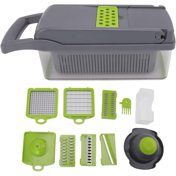 Vegetable Fruit Chopper Cutter, Time Labor Saving Food Chopper Onion Chopper Dicer Professional Mandoline Slicer with Container for Potato, Tomato, Veggie
