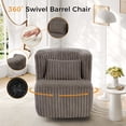 thumbnail image 7 of Swivel Accent Chair, 360° Swivel Barrel Chair Brown, Comfy Fleece Round Swivel Chair with Pillow, High Stretch Foam Swivel Armchair, Swivel Chairs for Living Room, Accent Chairs for Bedroom, 7 of 7
