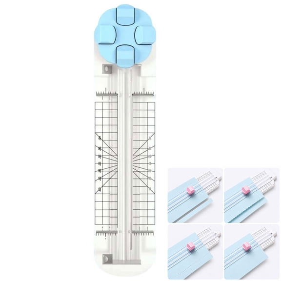 4-in-1 Portable Rotary Paper Cutter For Crafting With Dial Blades Of Straight, Wave Dotted Perforated Creasing Edge Paper Trimmer for Cardstock Photos Coupons
