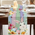 thumbnail image 3 of Table Runners 70 Inches Long Dress Scarves, Easter Bunny Farmhouse Coffee/Dining/Kitchen Table Decor, Holiday Table Runner, Farmhouse Watercolor Eggs Tulip Wood Grain 13x70 Inch, 3 of 9