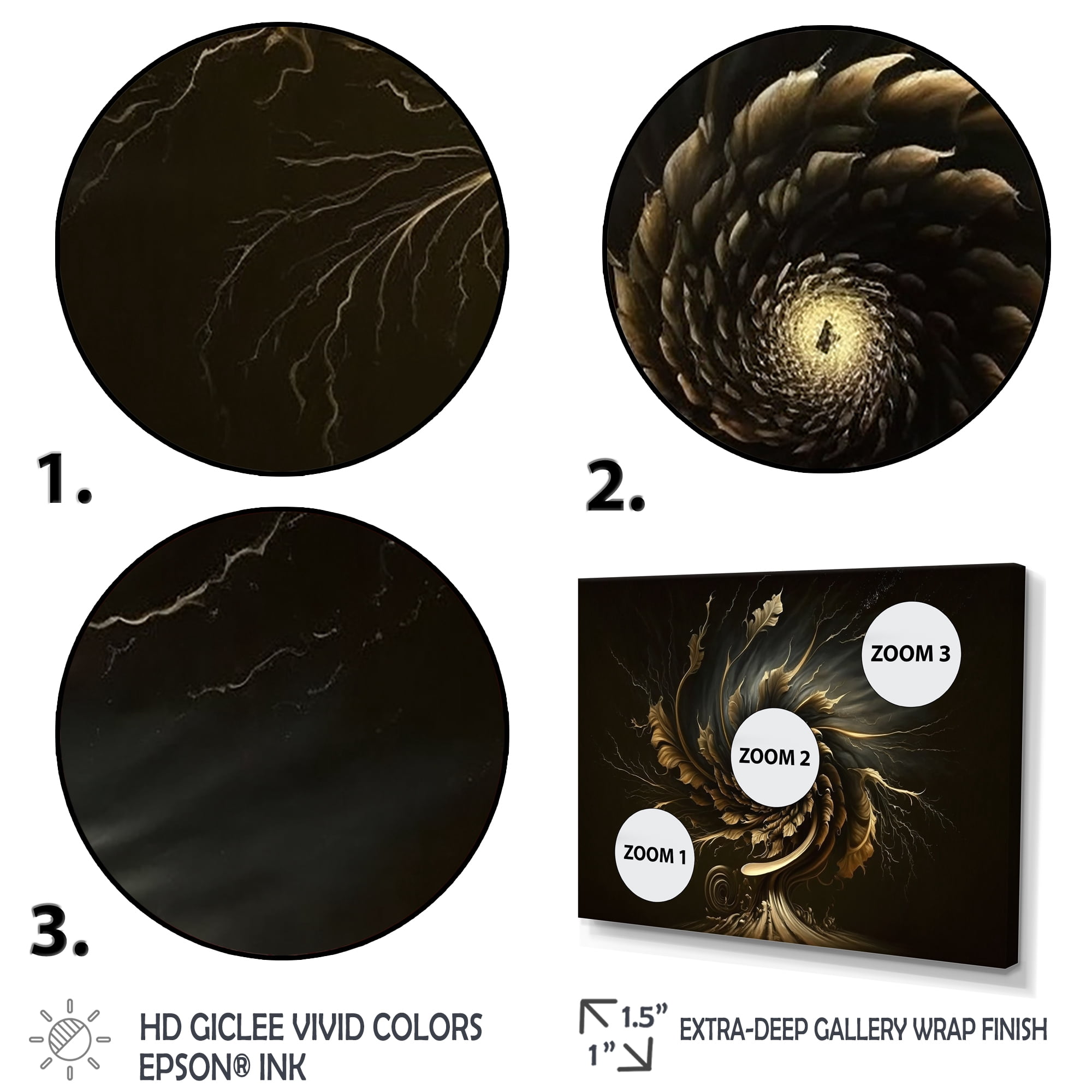 Designart A Black And Gold Expression II Canvas Wall Art