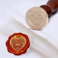 thumbnail image 3 of 1pc Love Wax Seal Stamp Vintage Heart Sealing Wax Stamp Gift for Christmas 25mm Removable Brass Stamp Head with Wooden Handle for Envelopes Invitations Wedding Embellishment Decoration, 3 of 5