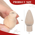 thumbnail image 2 of 50 Pcs Wooden Christmas Light Bulb Unfinished Wood Ornaments for Crafts and Christmas Trees Supply, 2 Inch High, 2 of 6