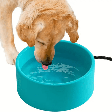 Outside Heated Dog Bowl, Large Heated Dog Water Bowl Outdoor, Thermostatic Control Heated Cat Bowl, Anti-Freeze Heated Pet Water Dish for Chicken,Duck,Goose,Rabbit