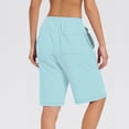 thumbnail image 3 of Womens  Shorts 2025 Drawstring Waist Running Shorts Casual Loose Athletic Gym Shorts with Pockets light blue X-Large, 3 of 5