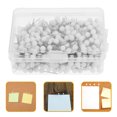 thumbnail image 1 of DEEPCRAFF Plastic and Iron Round Head Push Pins for Fixing Notes Maps and Papers White 500pcs, 1 of 7