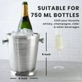 thumbnail image 3 of Sol Living Champagne Bucket - Double Wall Insulated Stainless Steel - Wine & Champagne Holder - Portable Chiller Bin for Bars, Parties, Commercial Use - Ribbed, 3.6 Qt, 3 of 9