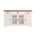 thumbnail image 2 of 61.5" Brown and White Server, Wood Sideboard Buffet, Storage Cabinet Server Cupboard with 3 Drawers & 4 Doors for Dinning Room, 2 of 7