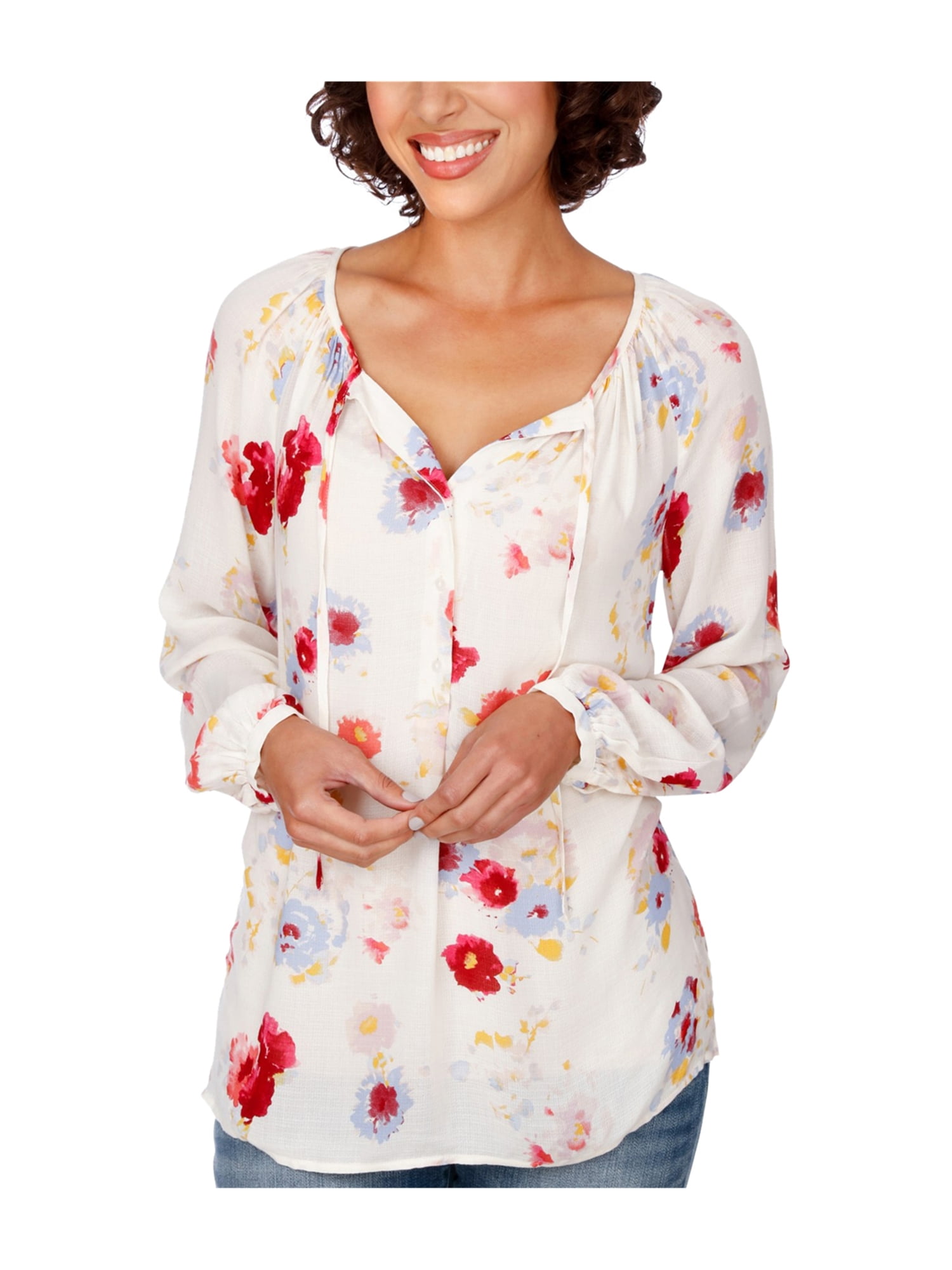 lucky brand floral peasant top