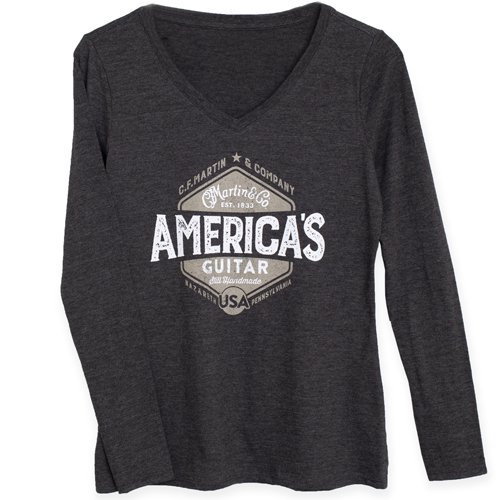 Martin Guitars Womens Americas Long Sleeve Pocket Tee Shirt - Medium