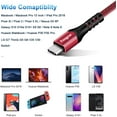 thumbnail image 6 of Fasgear USB C to USB C 100W Cable,5A PD Fast Charging Type-C Cord Nylon Braided Charger with Emarker Compatible for MacBook Pro,Chromebook,Dell,i-Pad Pro,Galaxy S22 Note 20,Switch,PS5,etc 3ft/1m Red, 6 of 6