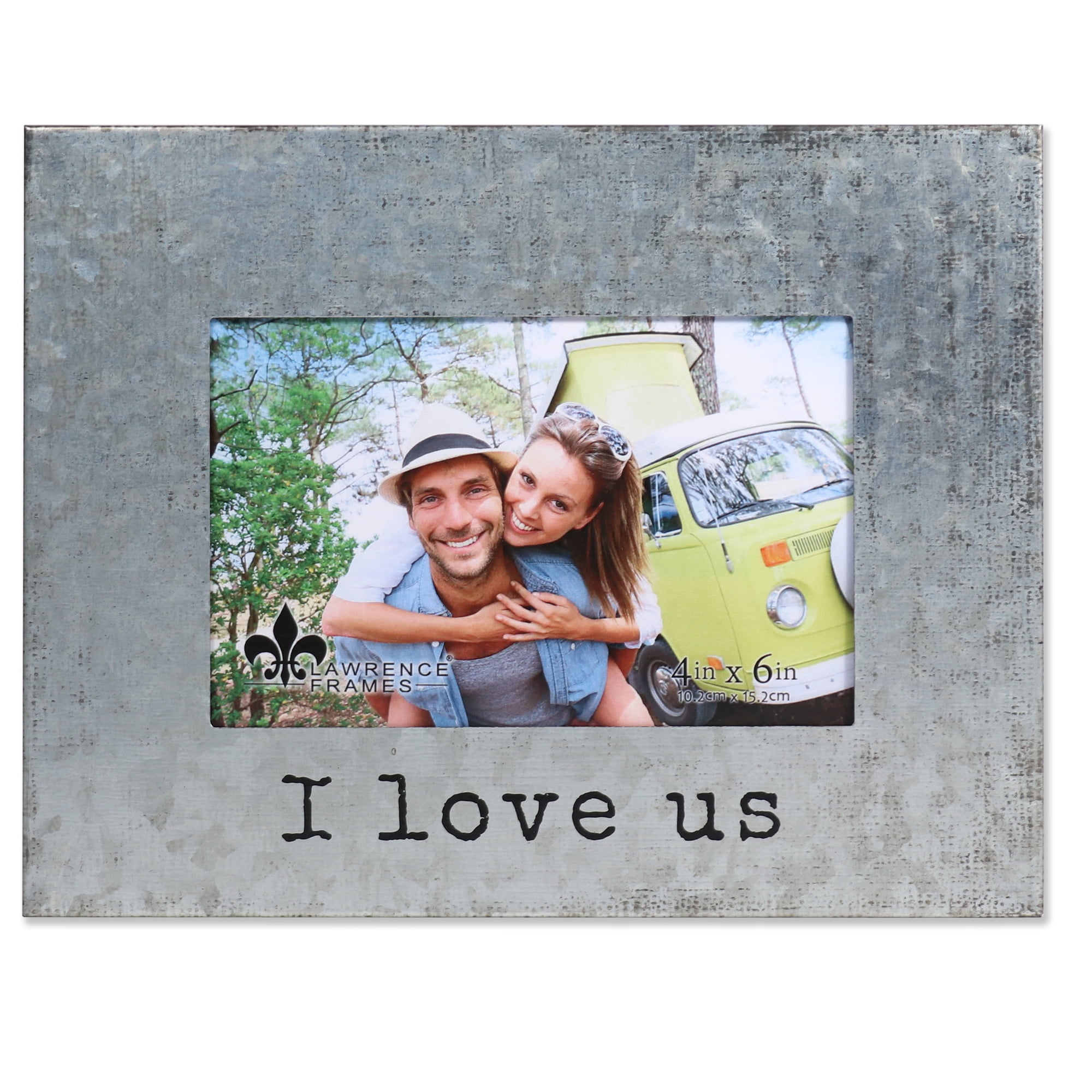 4x6 Galvanized Metal Picture Frame I Love Us