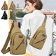 thumbnail image 1 of Bolsa de lona para el cofre y el viaje de senderismo | Mochila bandolera polivalente con correa ajustable, bolsillos con cremallera de gran capacidad | Caqui, negro, verde, café | 30x17x5cm, 1 of 6