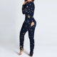 thumbnail image 1 of Pijama de Halloween para mujer, Pelele con estampado de amor, funcional, abotonado, con solapa en el trasero, para adultos, cálido, ropa de dormir completa, 1 of 4