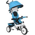 thumbnail image 1 of Qaba 6 in 1 Toddler Tricycle Stroller with Basket, Canopy, Blue, 1 of 8