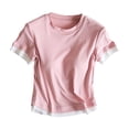 thumbnail image 2 of Pijama de manga corta para mujer, de verano, ligero y transpirable, con almohadillas para el pecho y camisetas de manga corta. Pijama de poliéster para mujer., 2 of 3