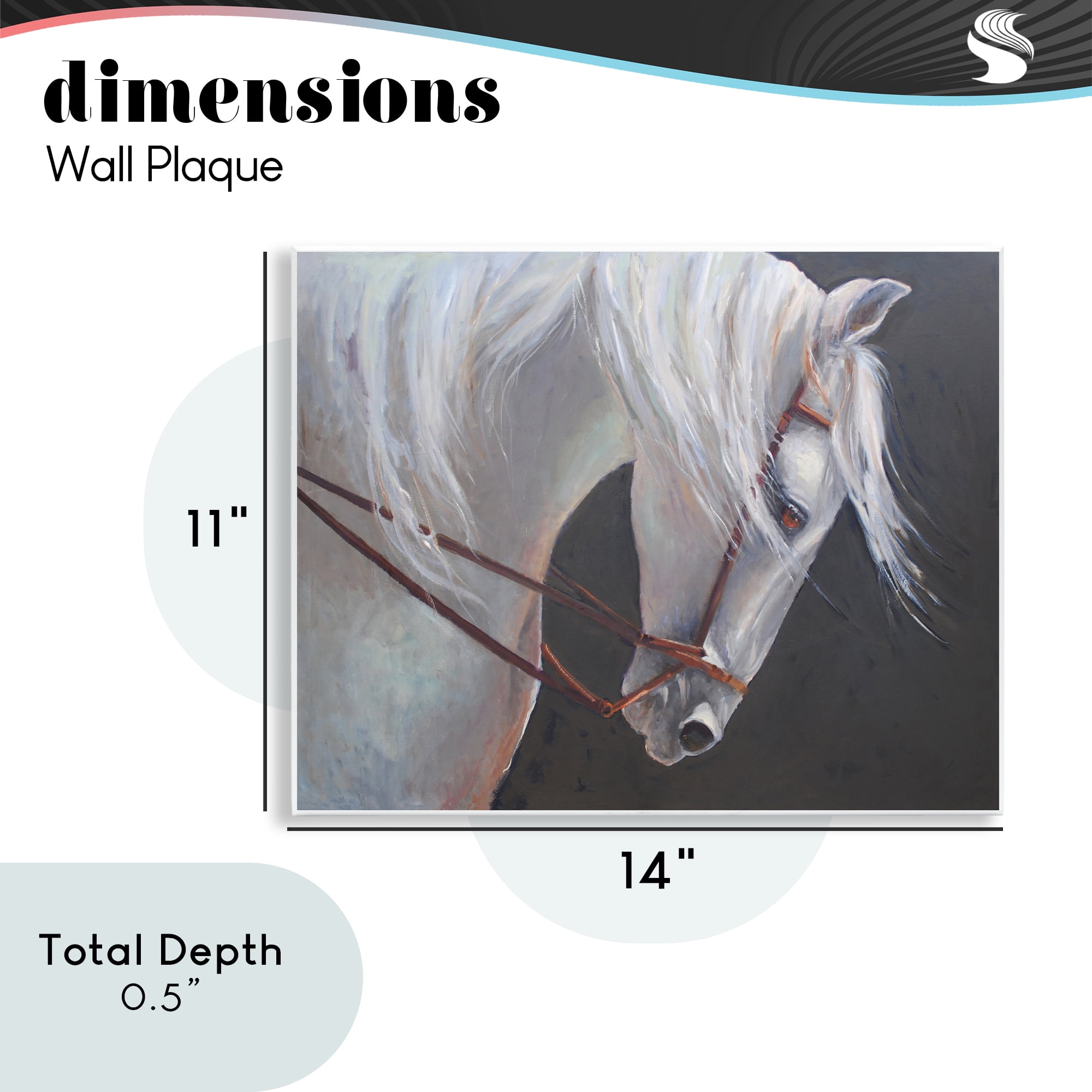 Stupell Industries Majestic White Mare Wall Plaque Art, design by Jadei Graphics