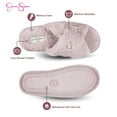 thumbnail image 3 of Jessica Simpson Womens Plush Cross Band Plush Memory Foam Slide Slipper, 3 of 9