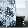 thumbnail image 3 of Simply Daisy 70" W x 73" H Spike and Stamp Floral Print Polyester Shower Curtain, Blue, 3 of 3