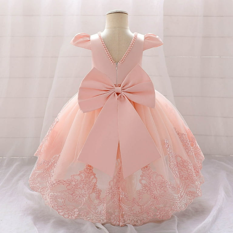 strapless open back dress Delia Girls Light Pink Dress – Ragamuffin Children's Boutique main image 1