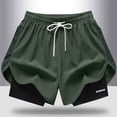 thumbnail image 2 of NSLGXD Womens 2-in-1 Running Shorts with Liner High Waisted Athletic Shorts Quick Dry Workout Shorts with Pockets Army Green Sports Shorts XS-2XL, 2 of 9