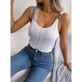thumbnail image 5 of ZOELNIC Womens Tank Tops Crew Neck Spring Summer Camisole Metal Buckle Straps Cami Top Sleeveless Knitted Shirt, XL, 5 of 7