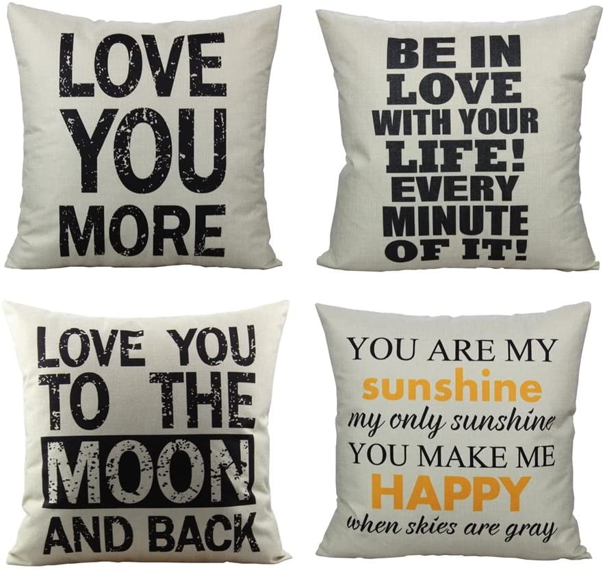 Love Words Valentine Throw Pillow Home Decor Case Cushion Covers