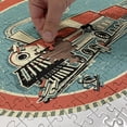 thumbnail image 4 of Ambesonne Steam Engine Jigsaw Puzzle, Retro Train Art, Heirloom-Quality Fun Activity for Family Durable Cardboard, 1000 pcs, Turquoise Salmon Ivory, 4 of 5