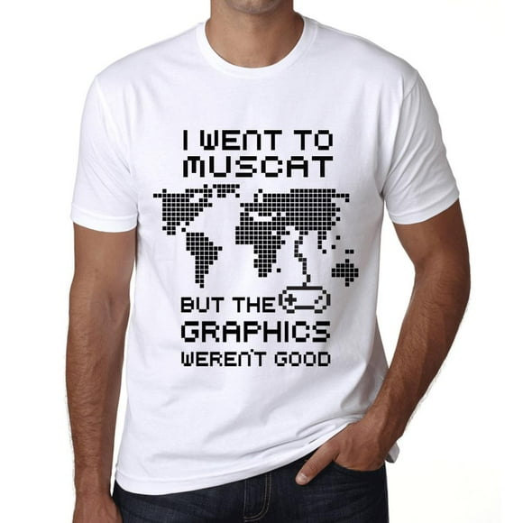 T-Shirt Graphique pour Hommes J'ai Été à Muscat Mais les Graphiques n'Étaient Pas Bons T-Shirt à Manches Courtes Édition Limitée Écologique Cadeau d'Anniversaire Vintage Original