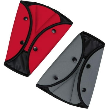 YHRY Seatbelt Adjuster Triangular Design Seat Belt Pads, Red & Grey, 11.4 x 9.5inch