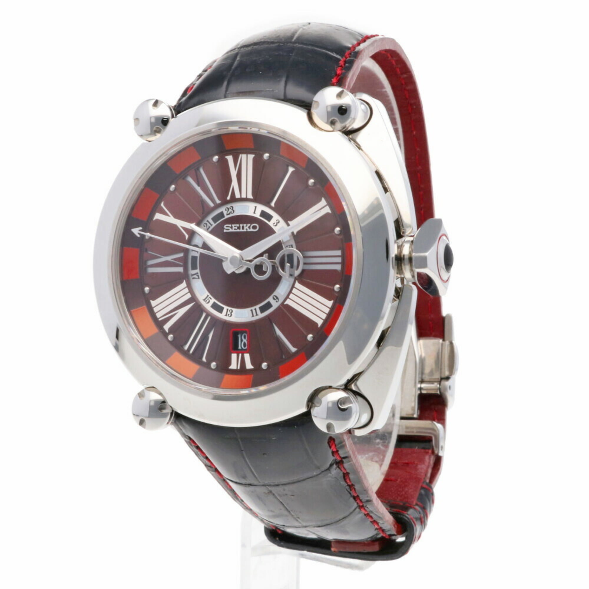 Used Seiko SEIKO Galante GMT watch stainless steel SBLM005 8L36-00C0 men's  