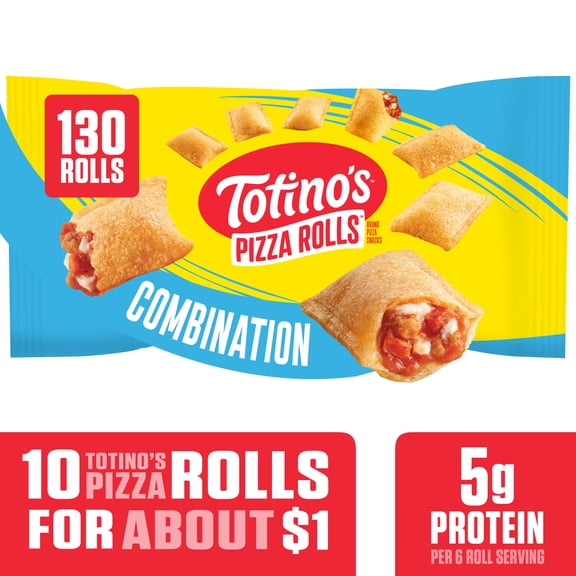 Totino's Pizza Rolls, Combination Pizza Flavored, Frozen Appetizers, 130 Rolls, 63.5 oz